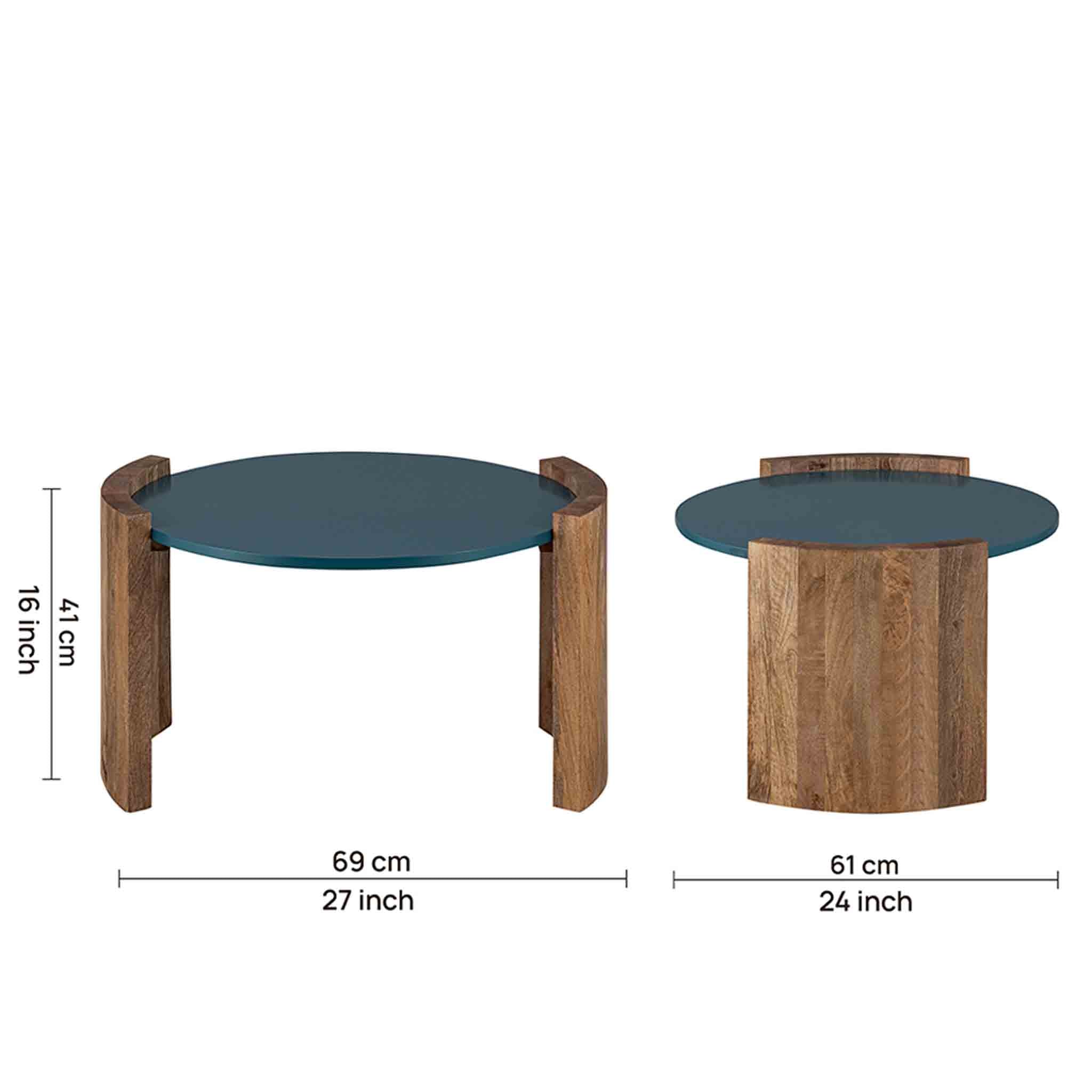 Stela Wooden Coffee Table - Blue