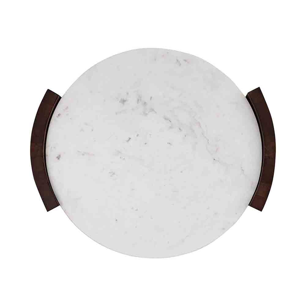 Stela Wooden Coffee Table With Marble Top - Brown
