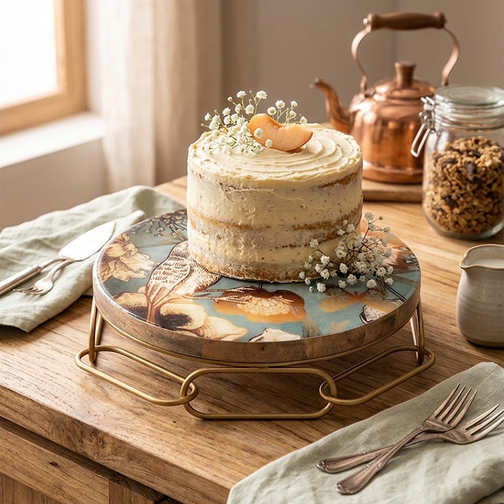 Wooden Cake Stand To Serve Cupcakes, Desserts And Nibbles For Occasion