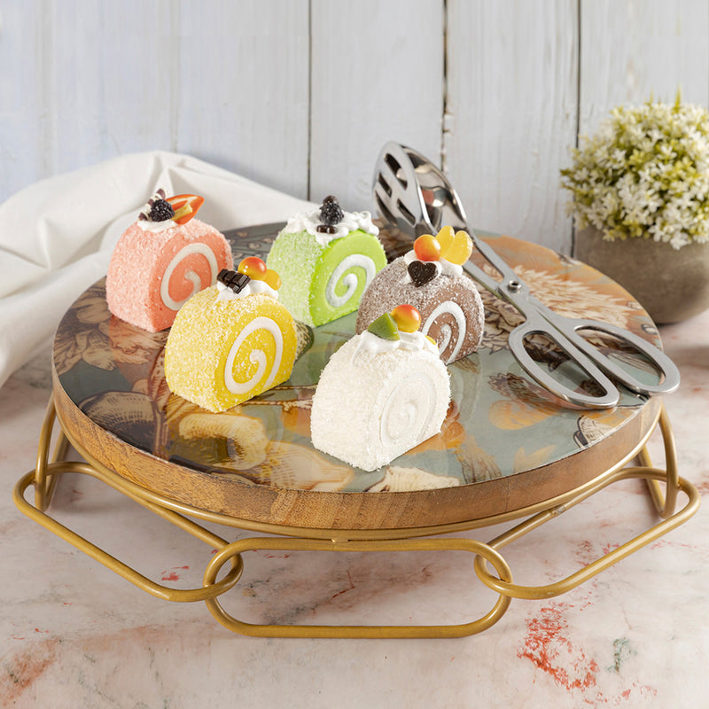 Wooden Cake Stand To Serve Cupcakes, Desserts And Nibbles For Occasion