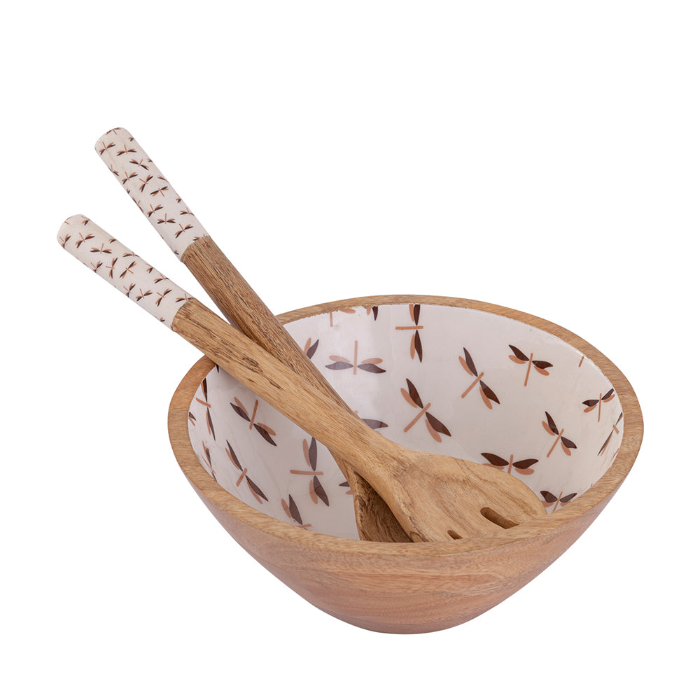Wooden Serving And Decor Bowl With Spoon For Home, Kitchen And Office