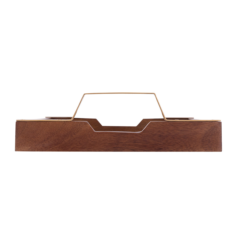 Brown Wooden Rectangular Serving And Decor Tray For Parties And Occasions