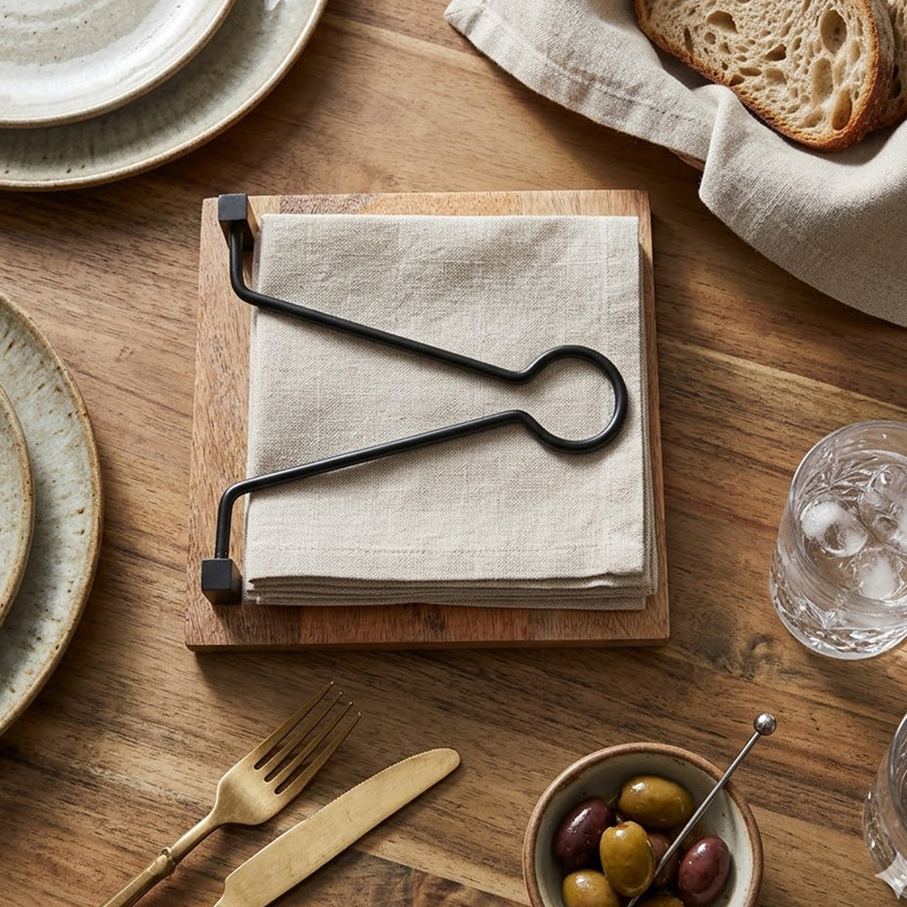 Elegant Wooden Napkin Holder For Organize Kitchen, Dining Table And Office