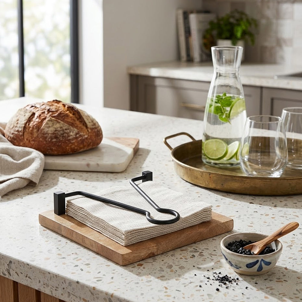 Elegant Wooden Napkin Holder For Organize Kitchen, Dining Table And Office