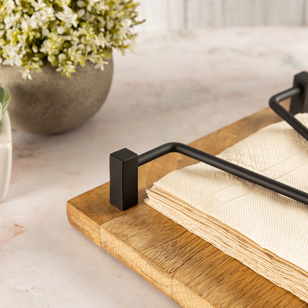 Elegant Wooden Napkin Holder For Organize Kitchen, Dining Table And Office