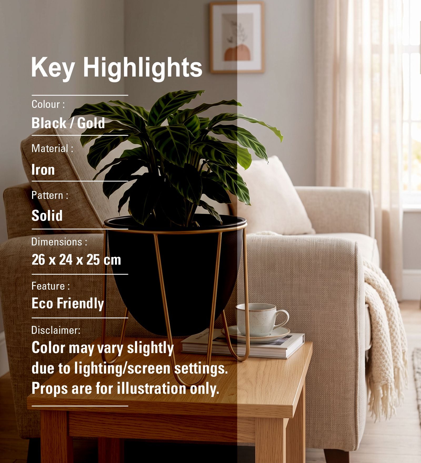 Lima Metal Planter - Black