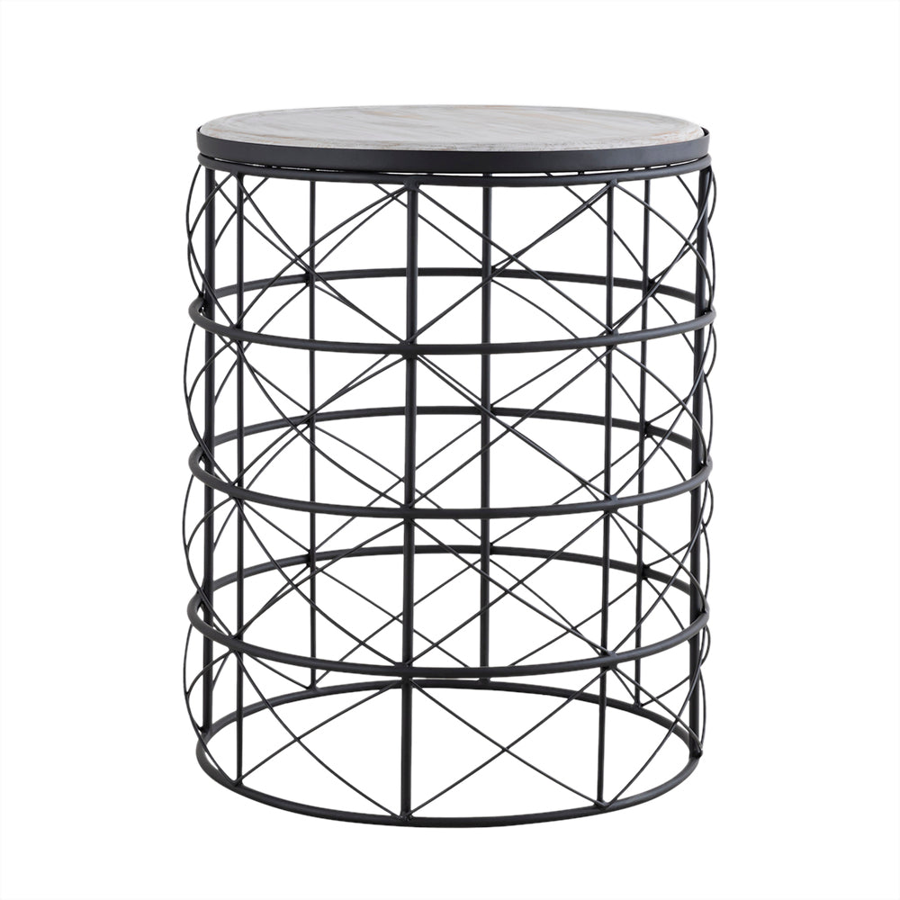 Solos Metal Side Table - Black & Natural