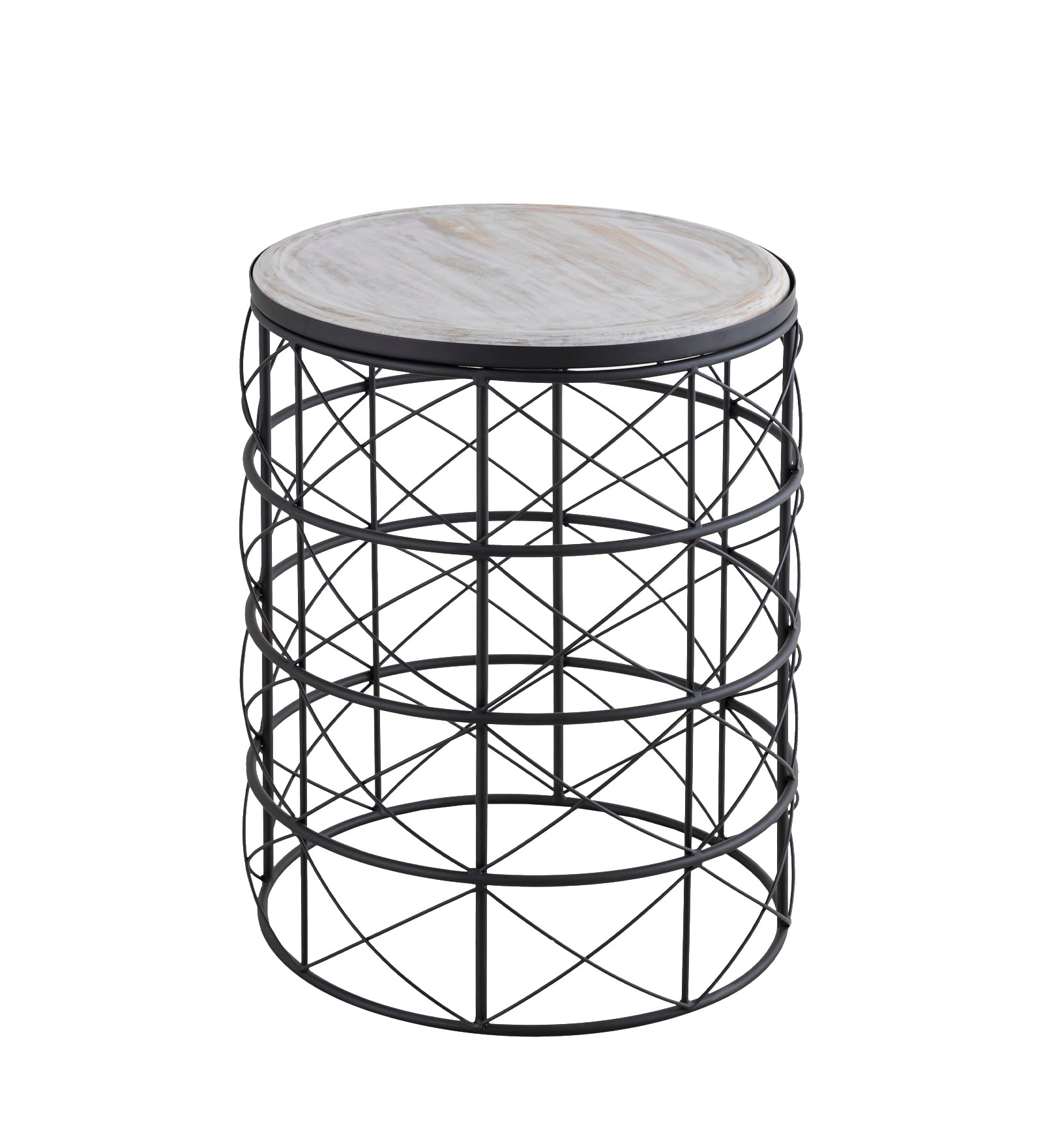 Solos Metal Side Table - Black & Natural