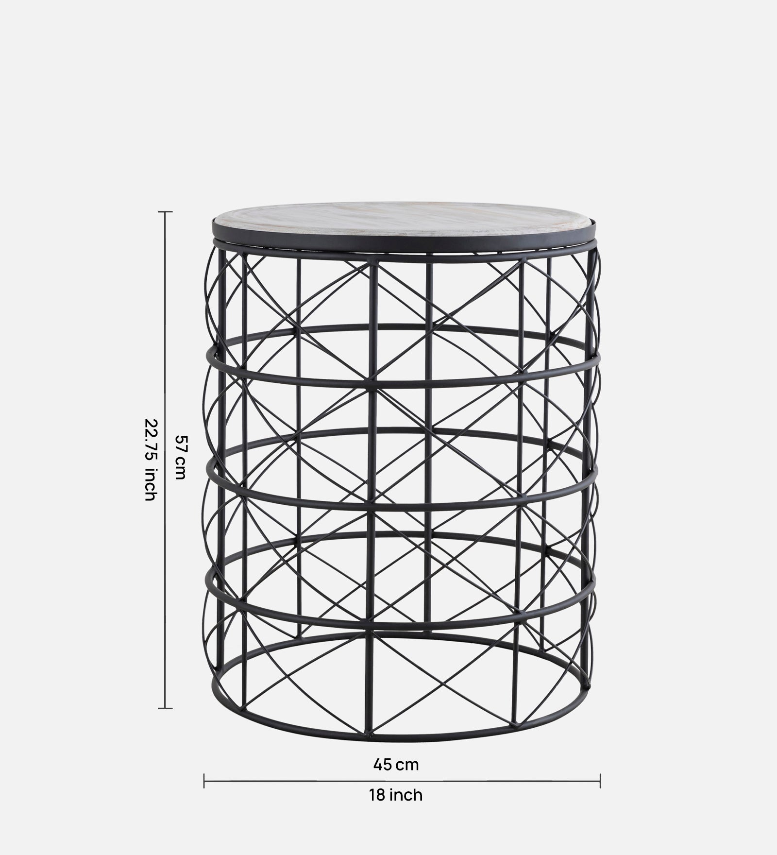 Iron Side Table with wooden Top For Home, Kitchen, Living Room And Office