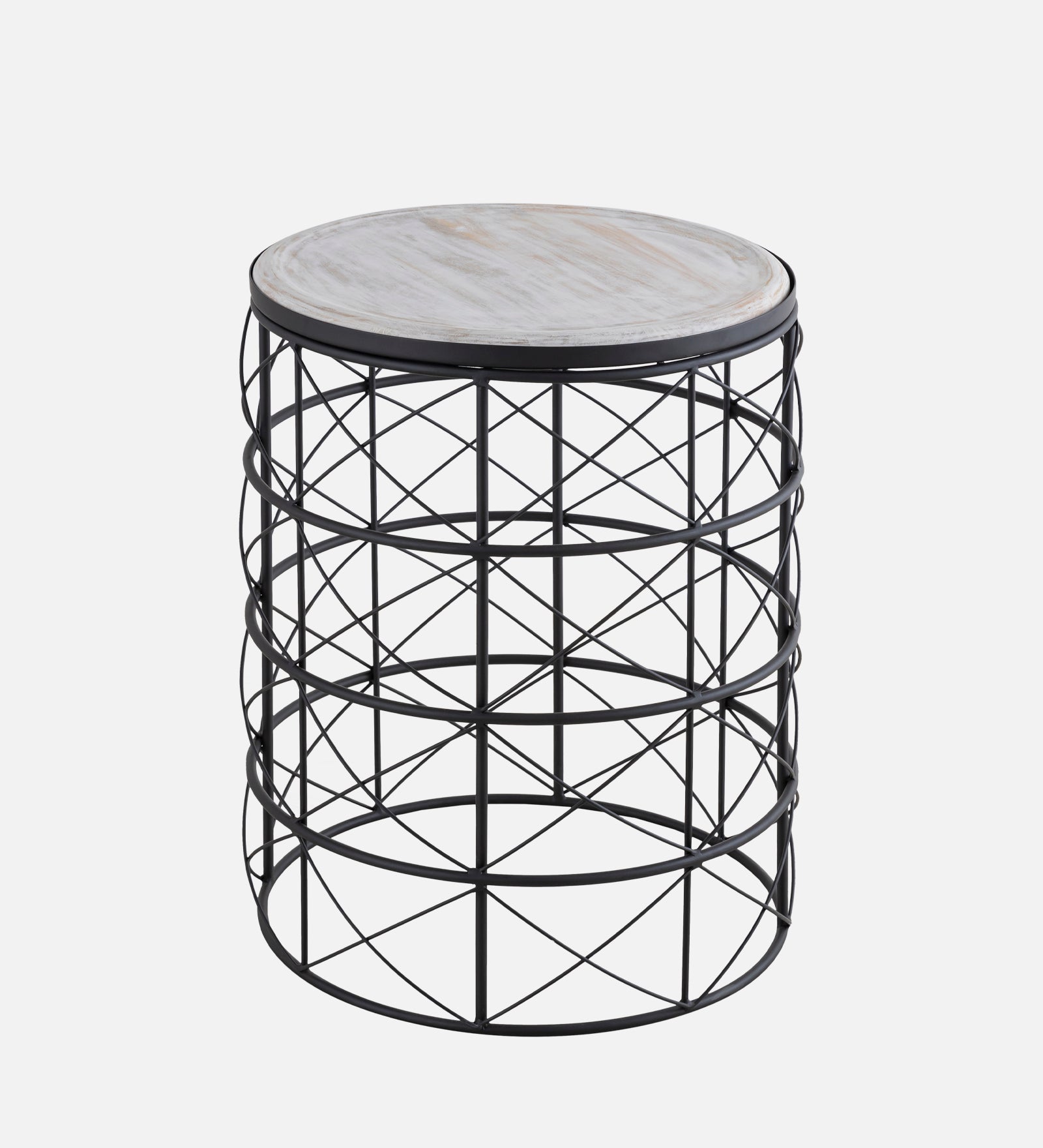 Iron Side Table with wooden Top For Home, Kitchen, Living Room And Office