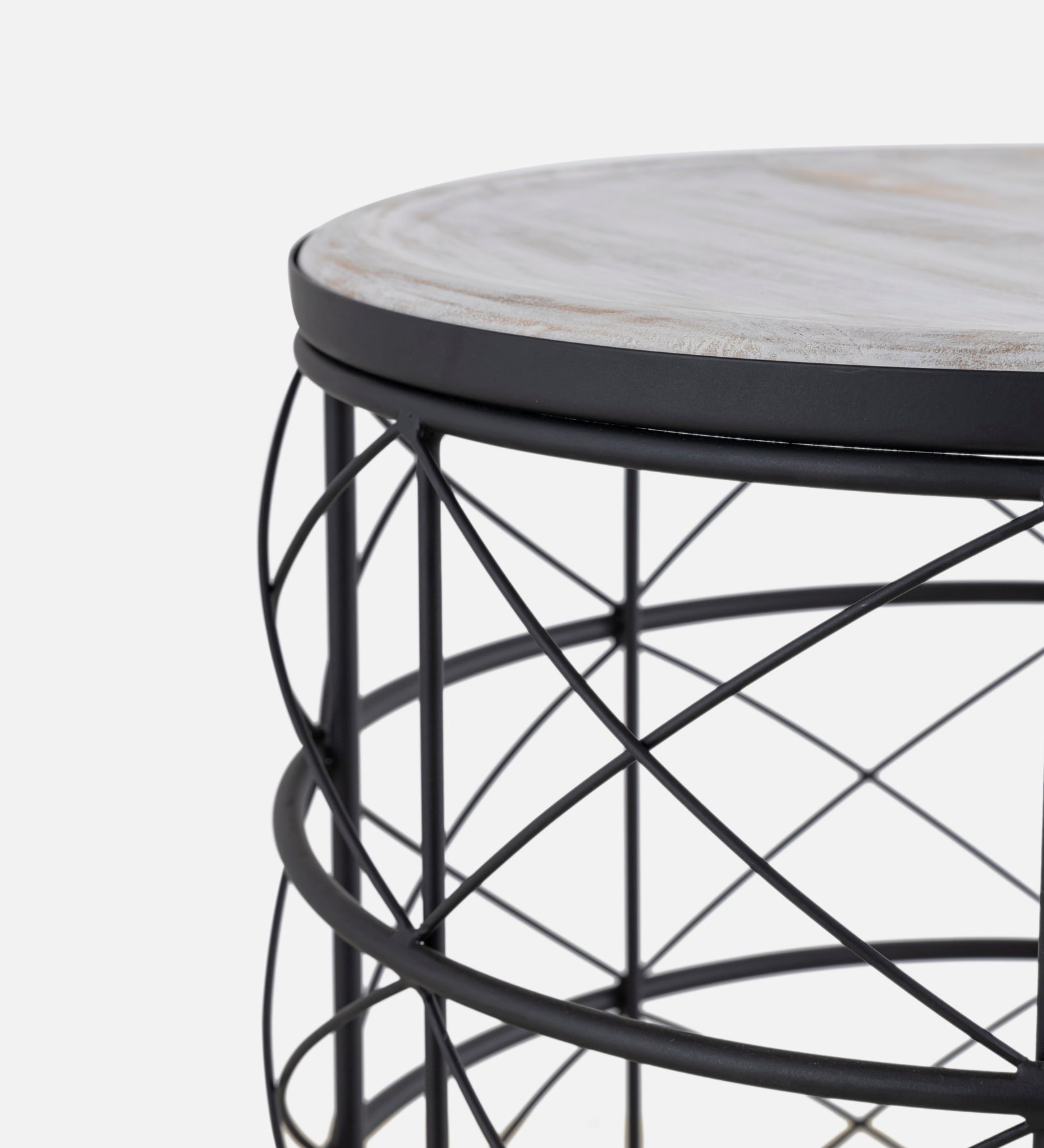 Iron Side Table with wooden Top For Home, Kitchen, Living Room And Office