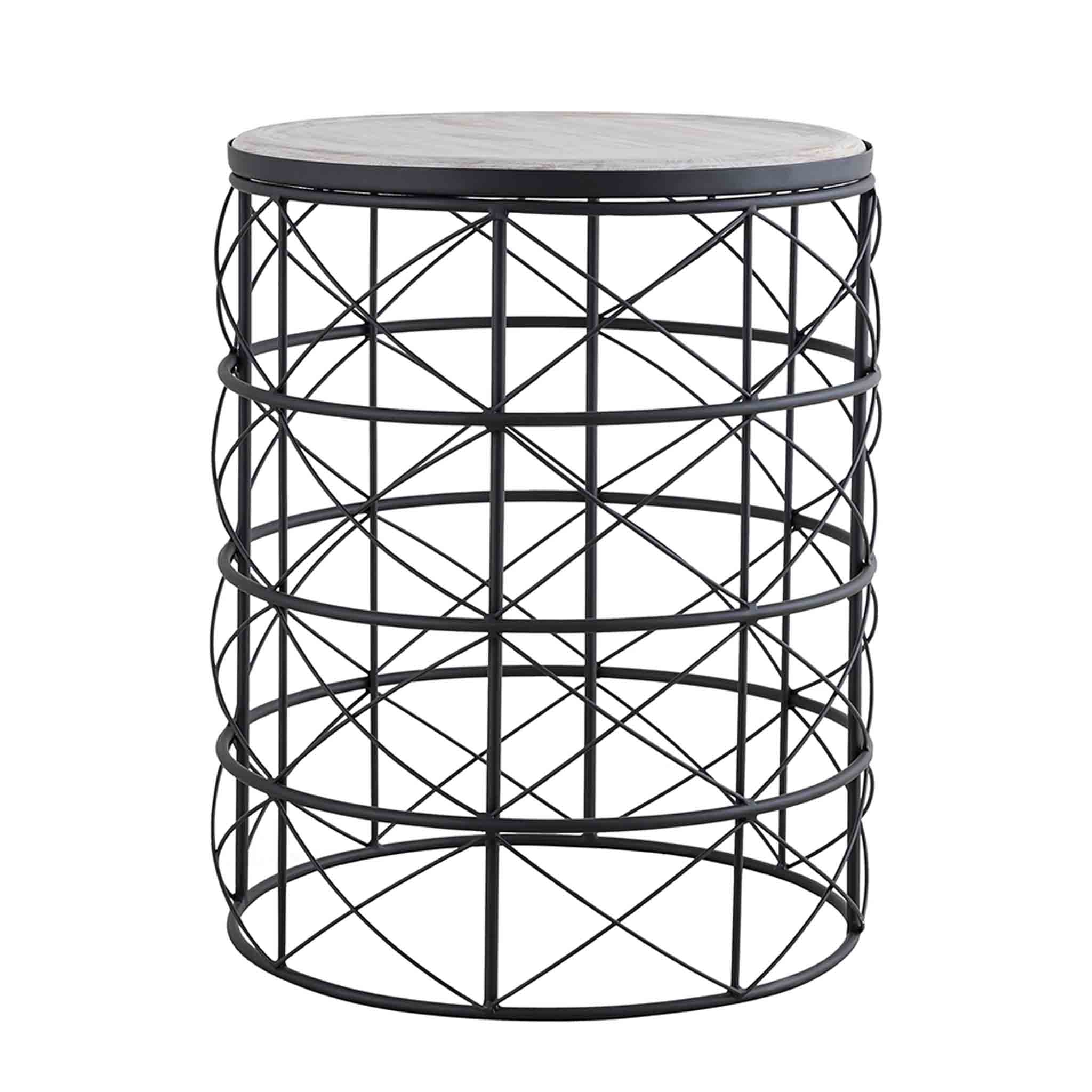 Iron Side Table with wooden Top For Home, Kitchen, Living Room And Office