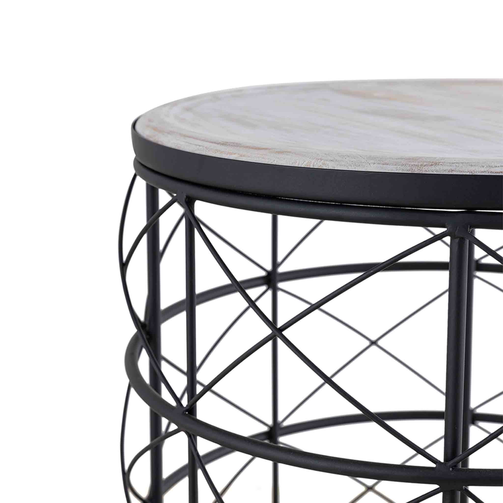 Iron Side Table with wooden Top For Home, Kitchen, Living Room And Office