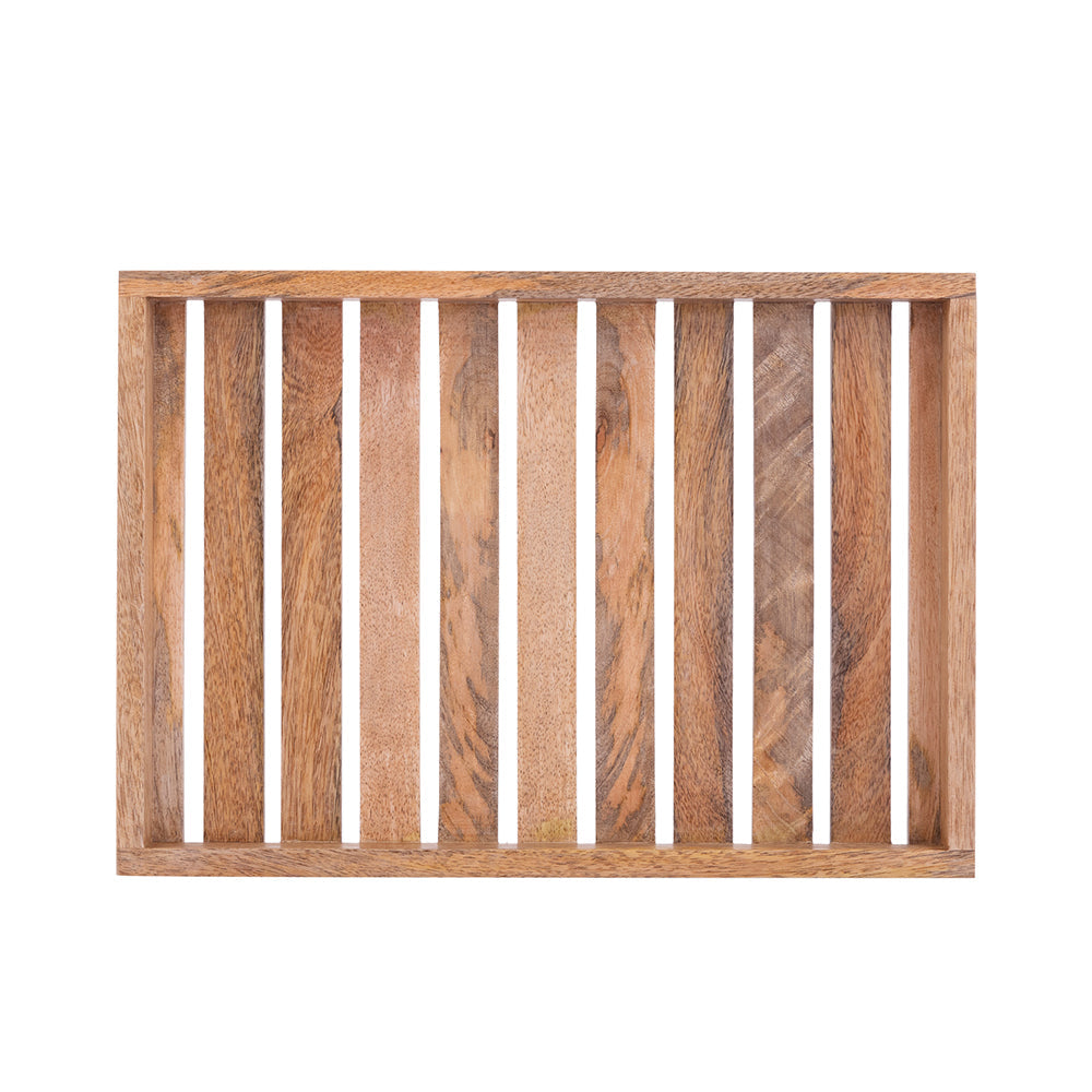 Brown Wooden Rectangular Serving And Decor Tray