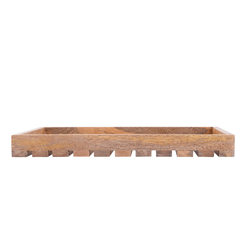 Brown Wooden Rectangular Serving And Decor Tray