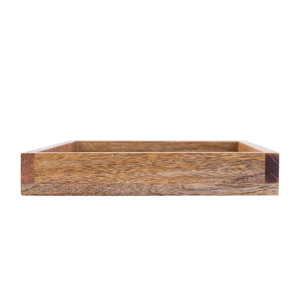 Brown Wooden Rectangular Serving And Decor Tray
