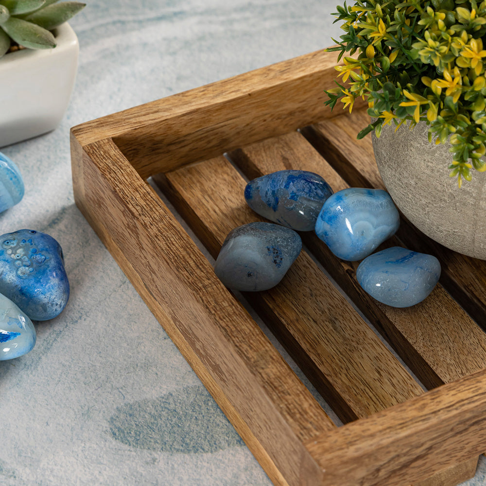 Brown Wooden Rectangular Serving And Decor Tray