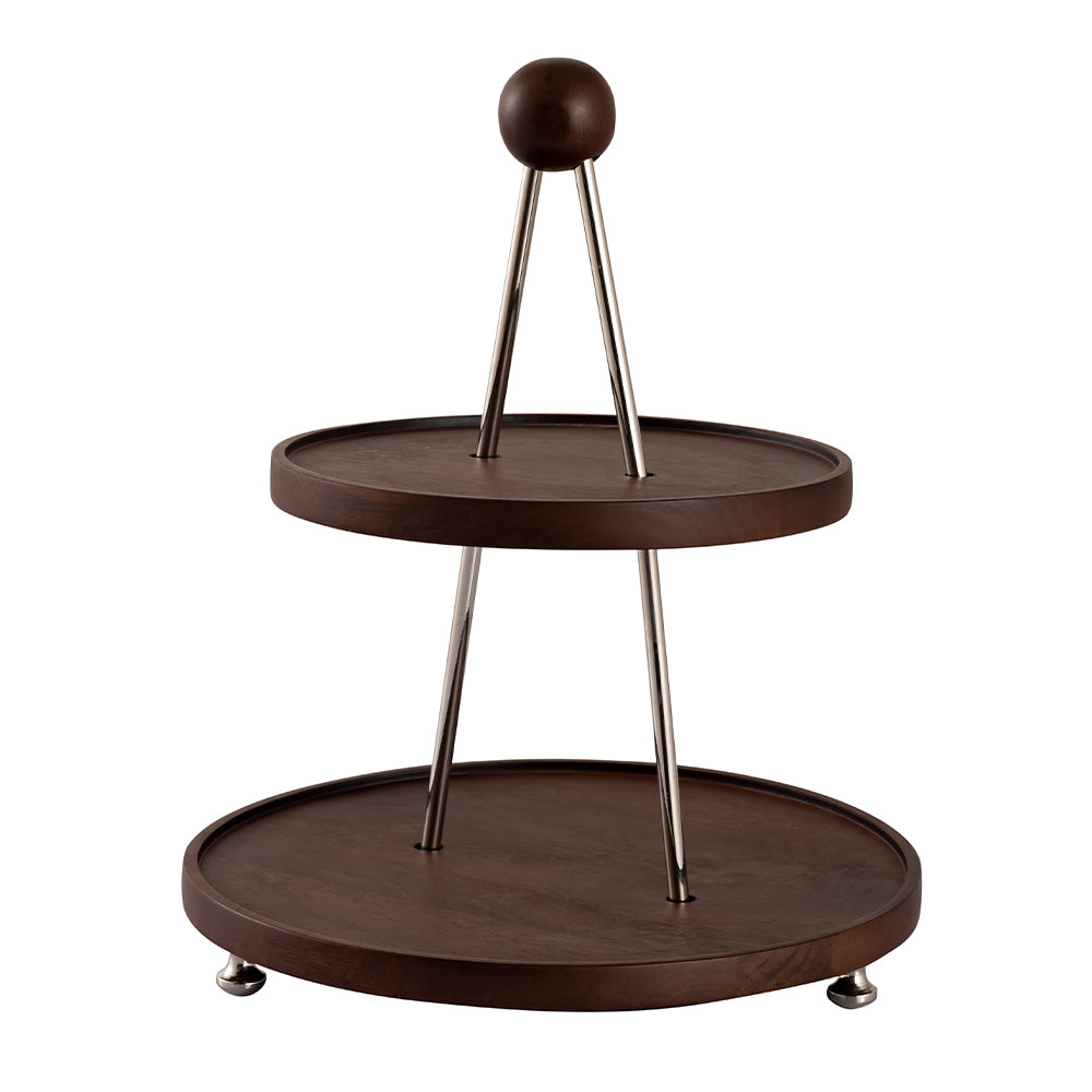 2 Tier Wooden Cake Stand To Serve Cupcakes, Desserts And Nibbles For Occasions