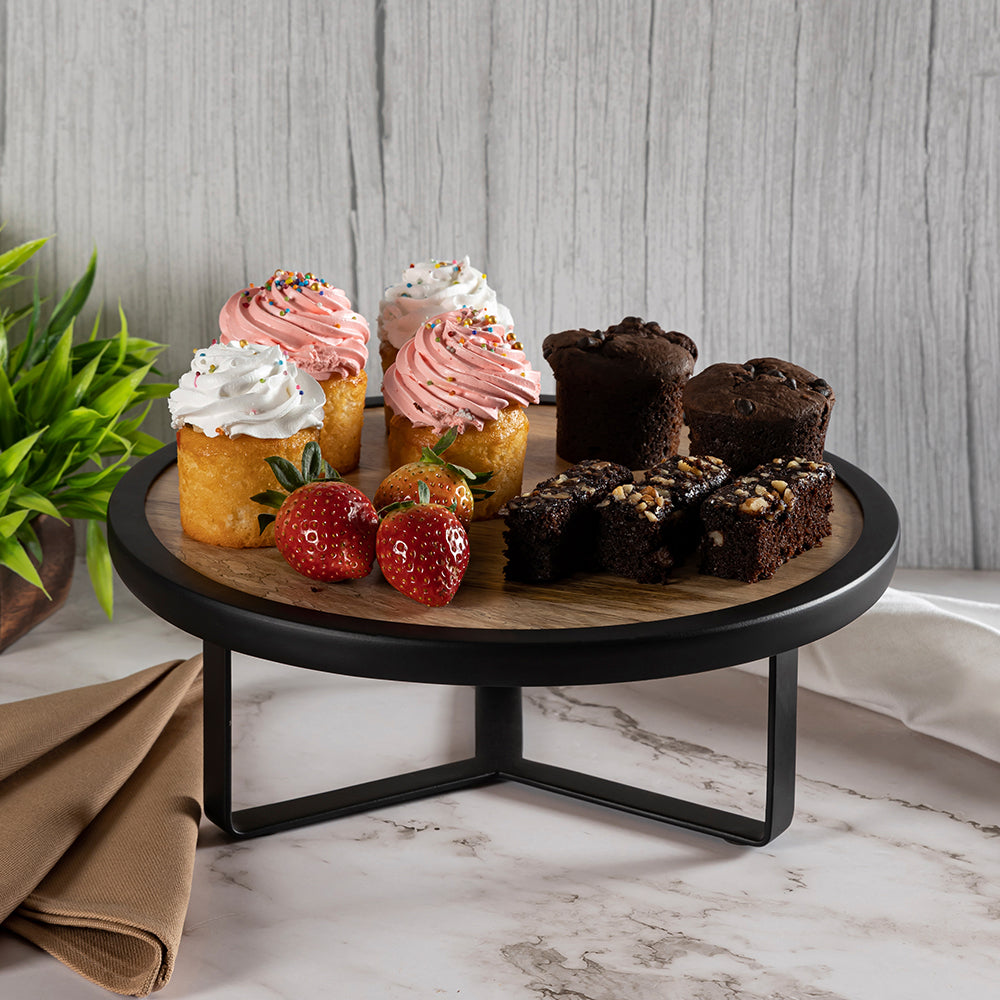 Wooden Cake Stand To Serve Cupcakes, Desserts And Nibbles For Occasions
