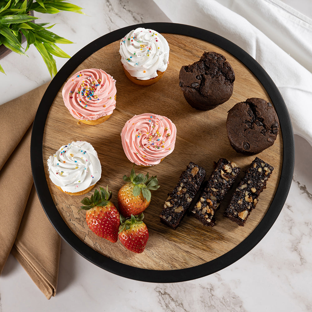 Wooden Cake Stand To Serve Cupcakes, Desserts And Nibbles For Occasions