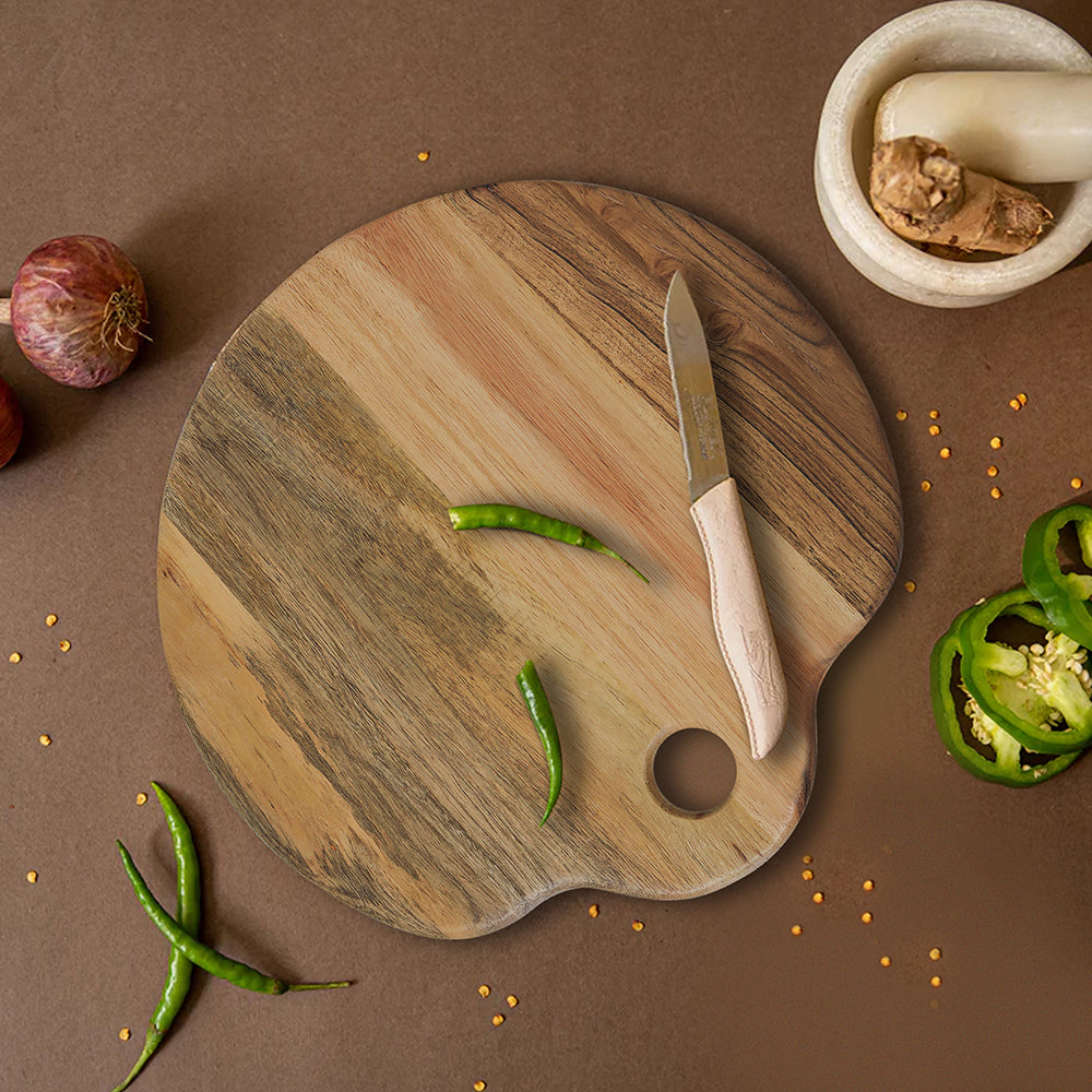 Anti-Bacterial Wooden Reversible Chopping Board For Vegetables And Fruits