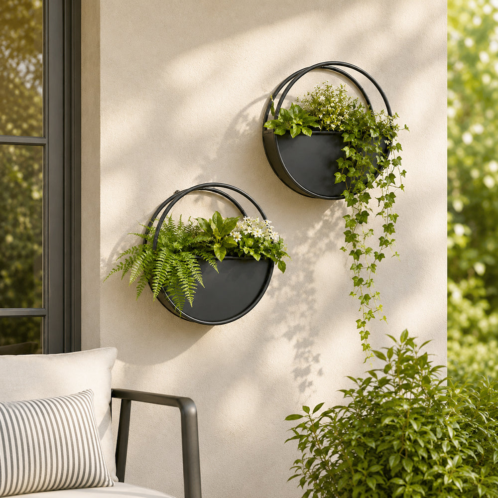 Wall Hanging Metal Planter For Home Decor, Living Room And Office
