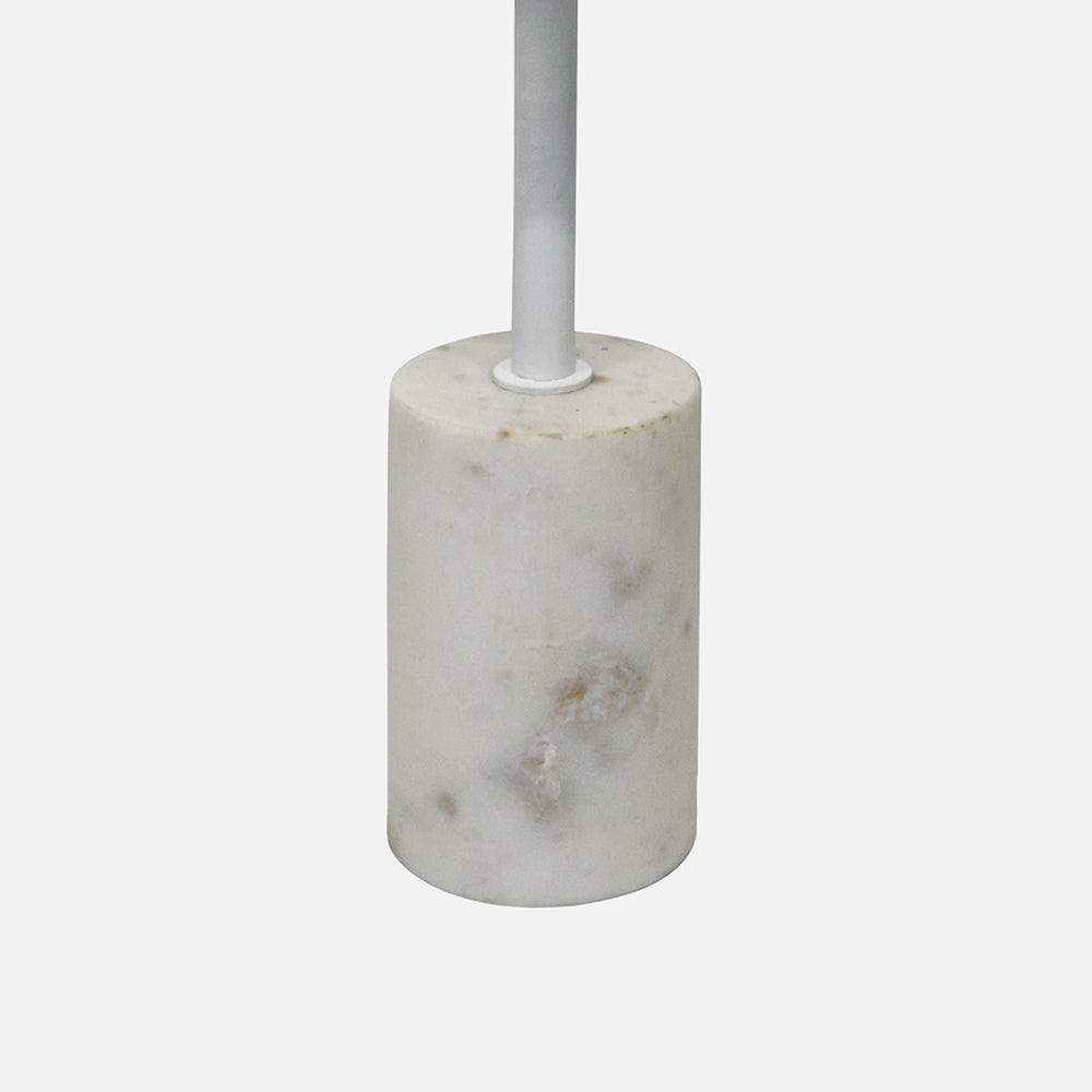 Emmy Metal Side Table With Marble Base - White