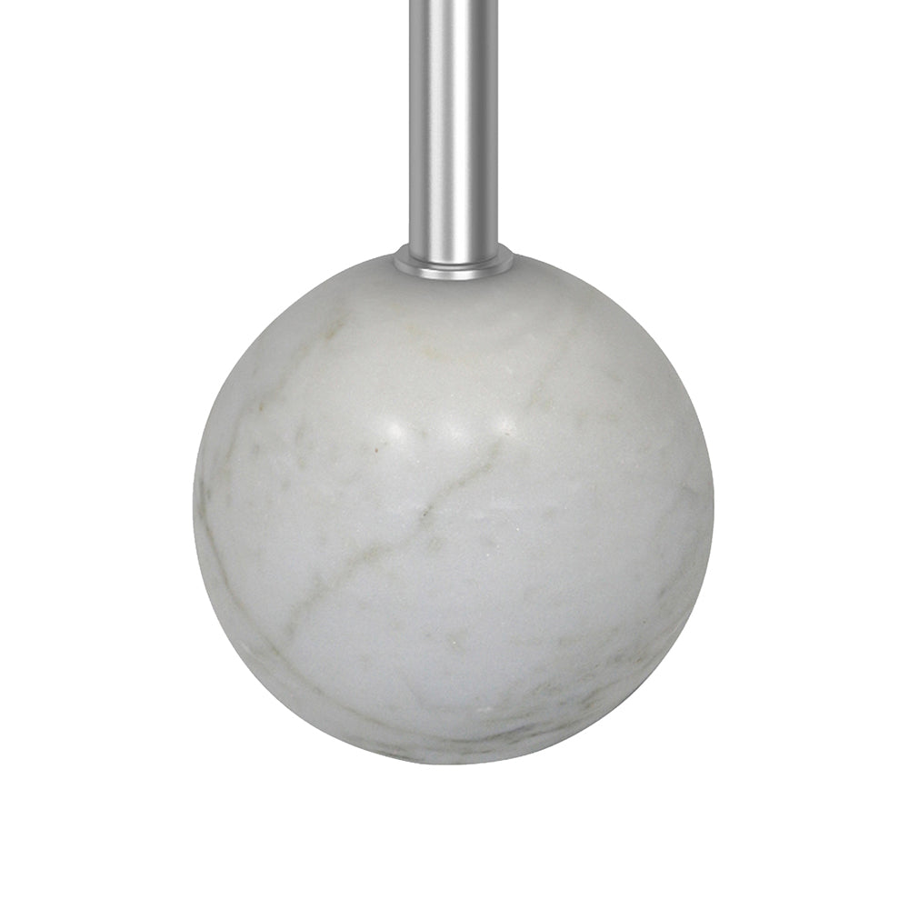 Emmy Metal Side Table With Round Marble Base - Silver