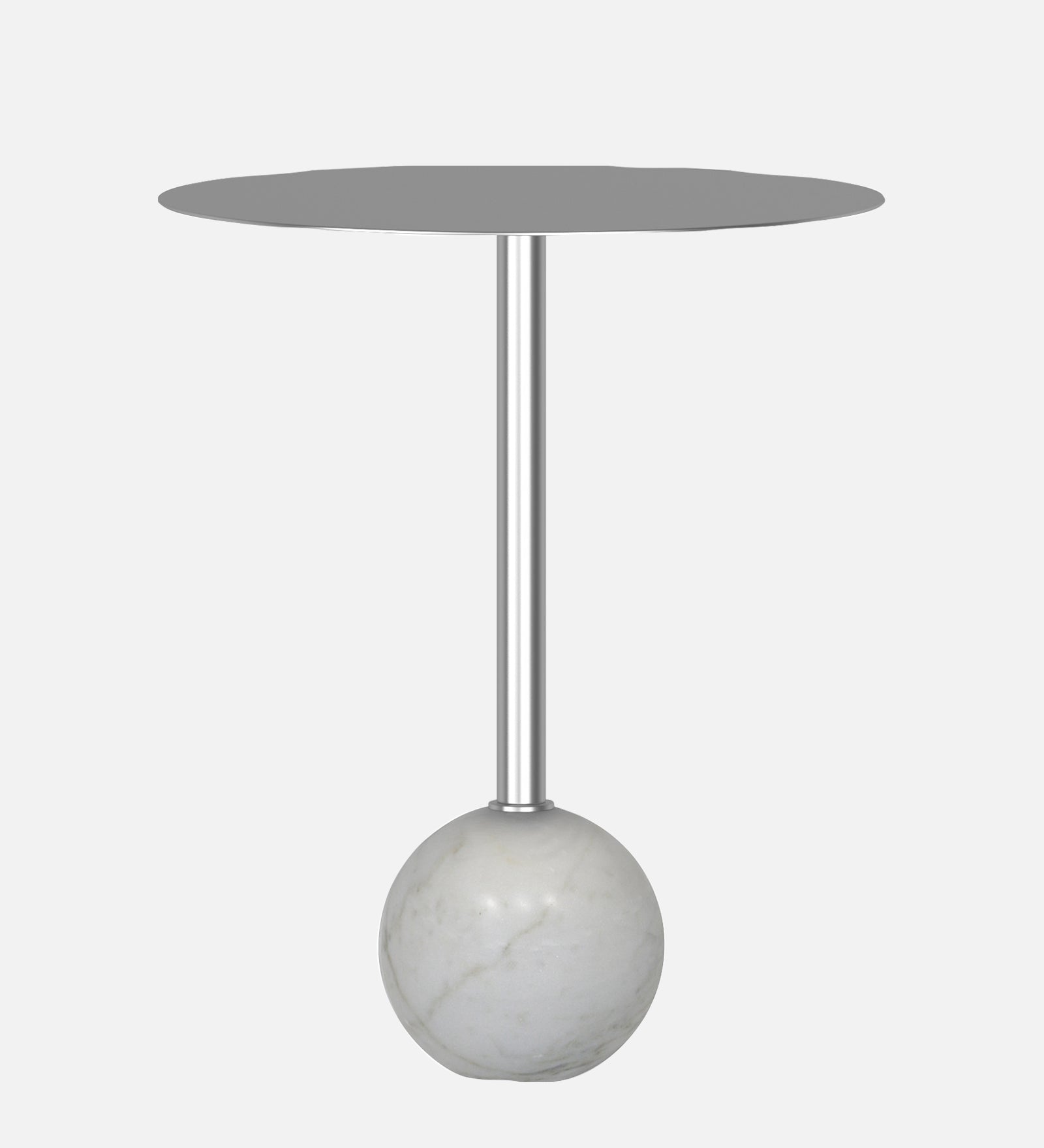 Stylish Metal & Marble Round Side Table For Indoor, Outdoor, Home And Office