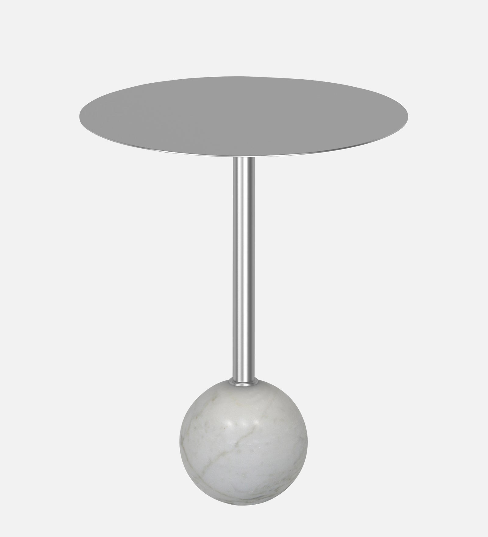 Stylish Metal & Marble Round Side Table For Indoor, Outdoor, Home And Office