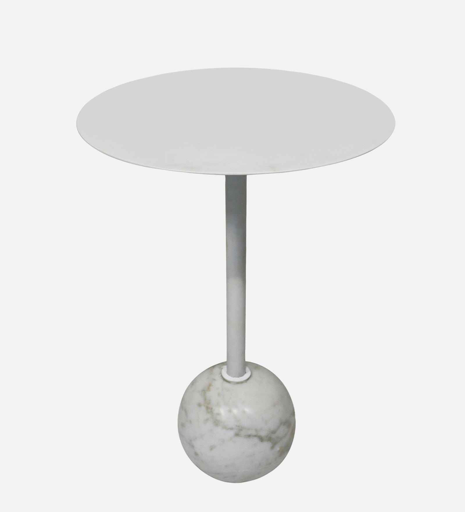 Stylish Metal & Marble Round Side Table For Indoor, Outdoor, Home And Office