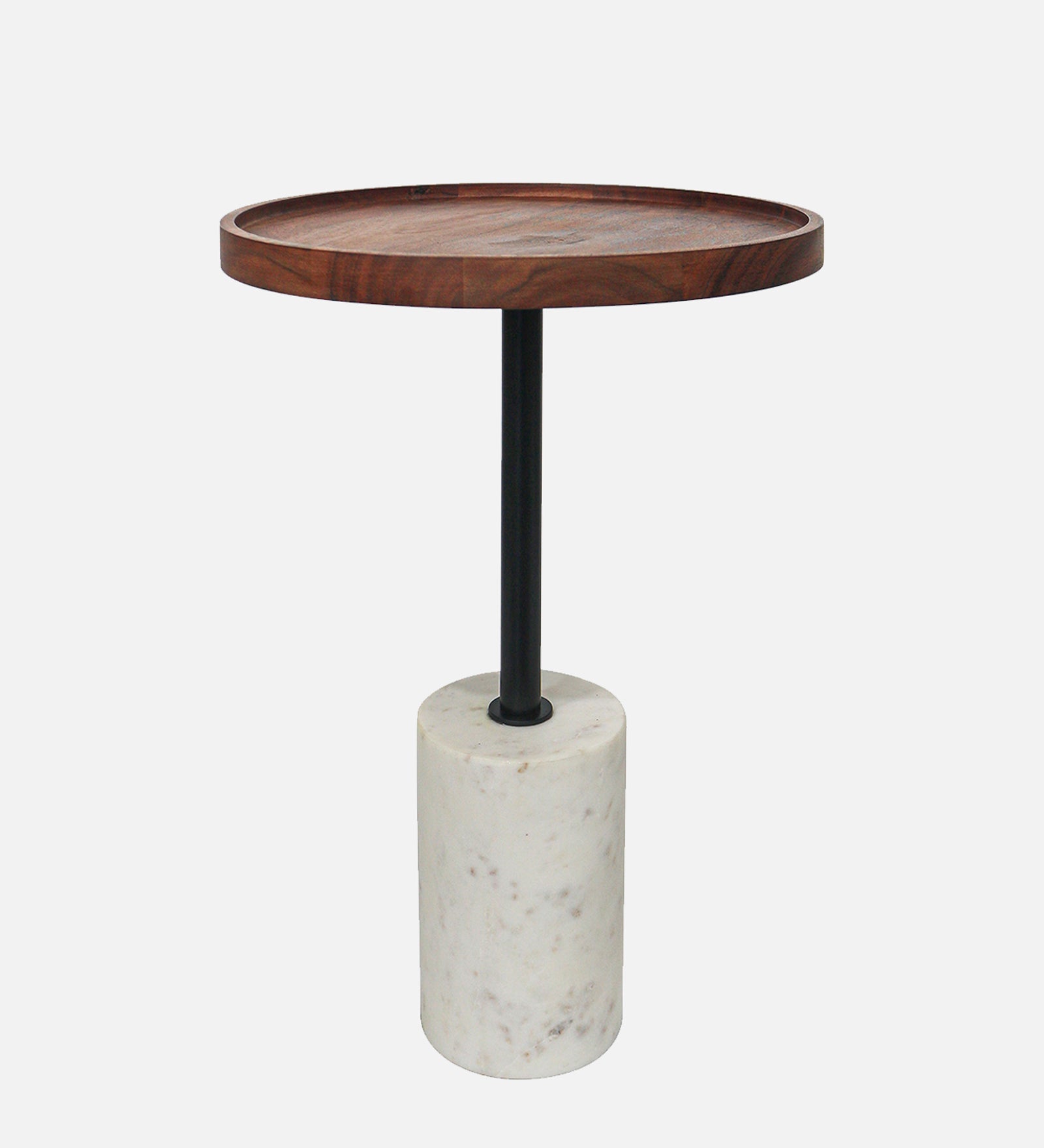 Riso Metal,Wood & Marble Round Side Table For Indoor, Outdoor, Home And Office