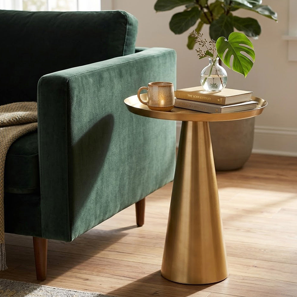 Designer Metal Cone Side Table For Indoor, Outdoor, Home And Office