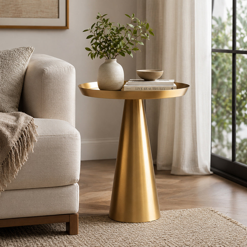Designer Metal Cone Side Table For Indoor, Outdoor, Home And Office