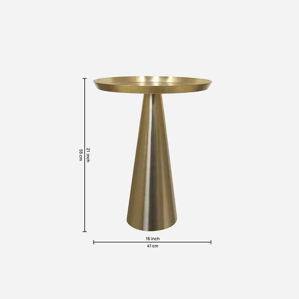 Designer Metal Cone Side Table For Indoor, Outdoor, Home And Office