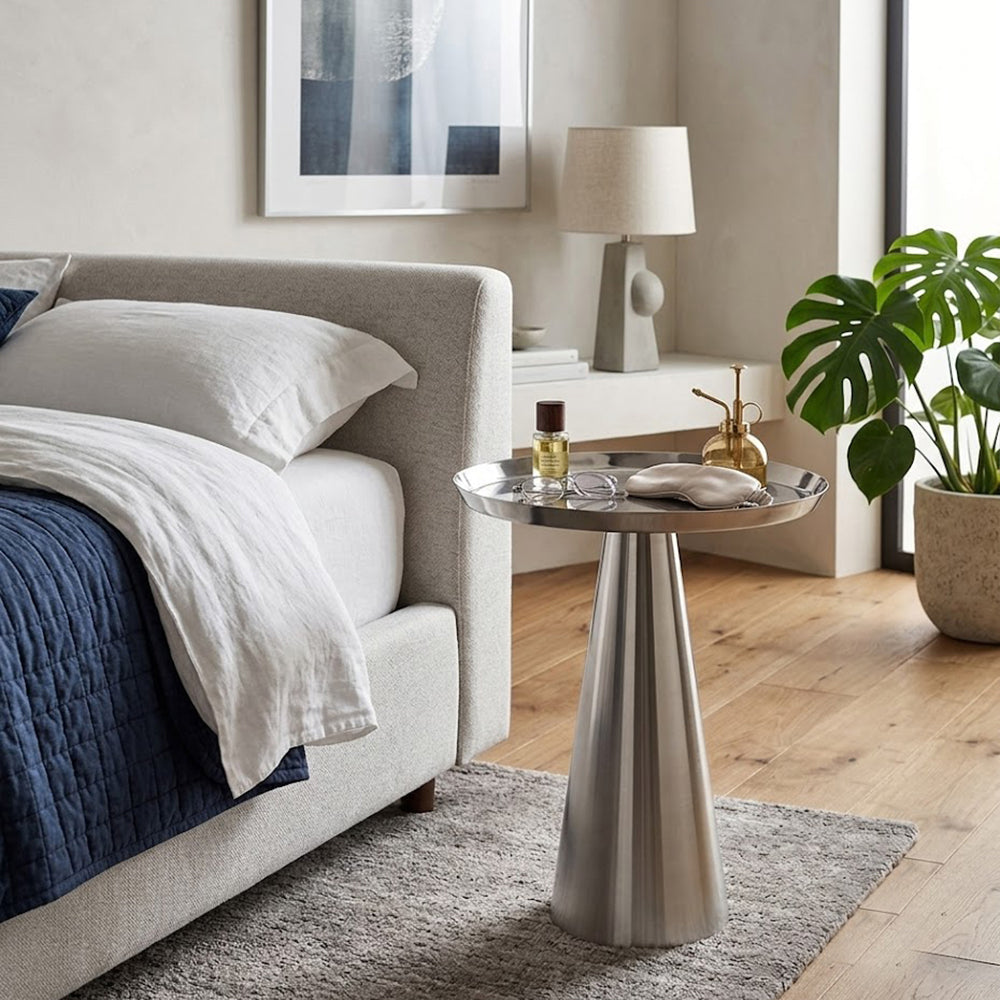 Zylen Metal Side Table - Silver