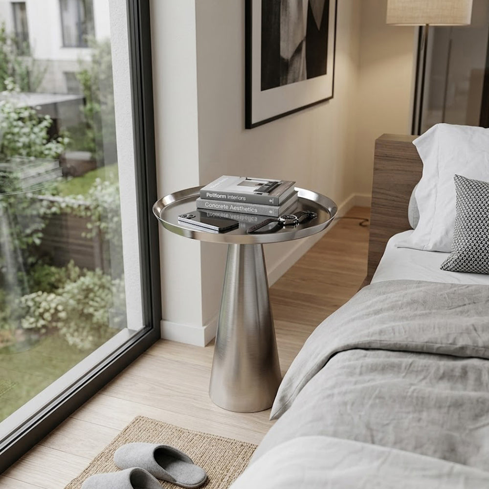 Zylen Metal Side Table - Silver