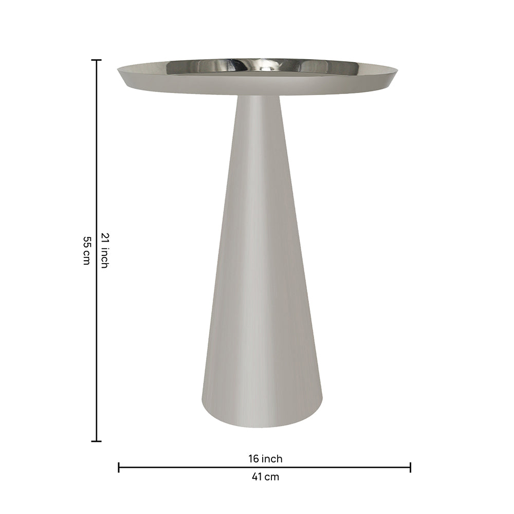 Zylen Metal Side Table - Silver