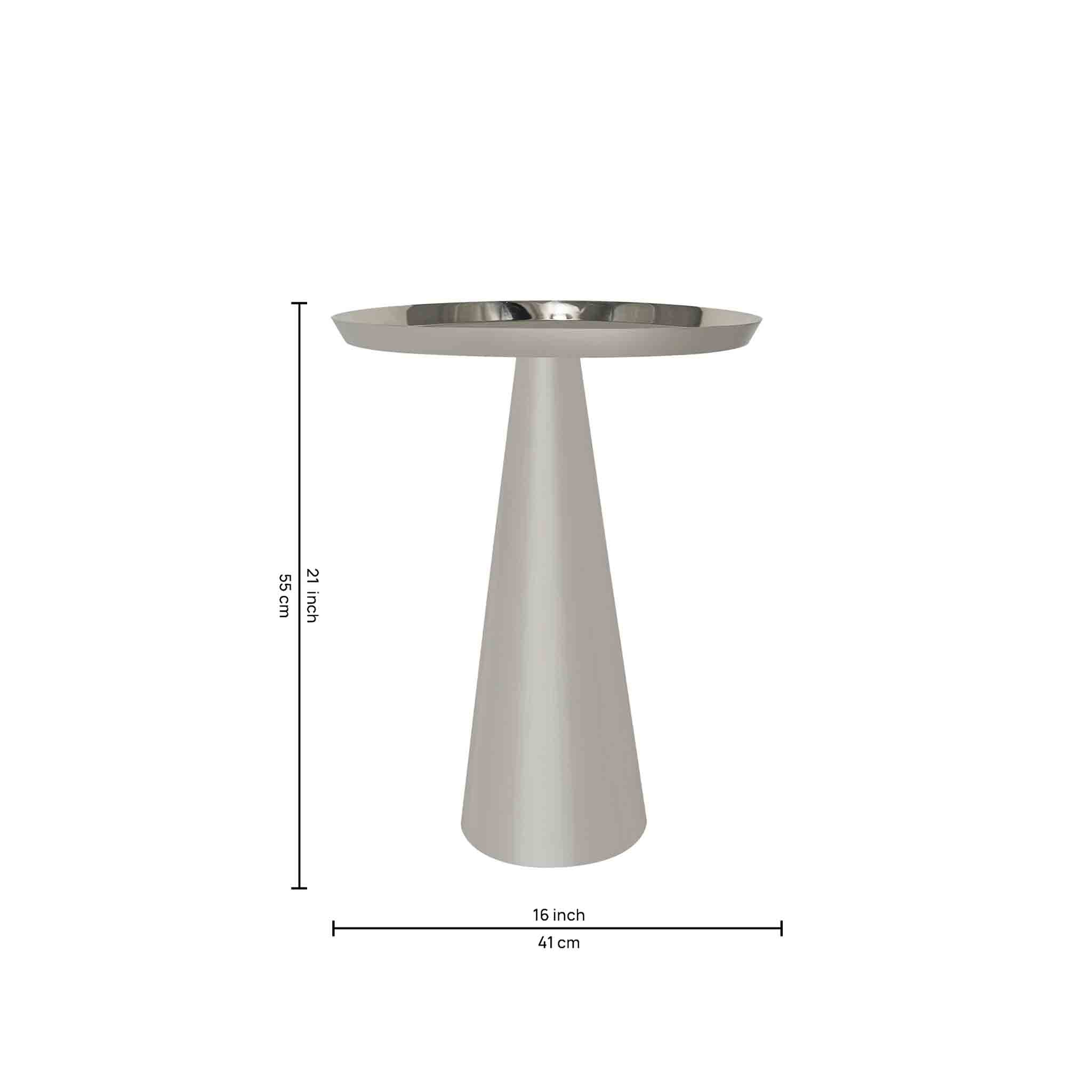 Designer Metal Cone Side Table For Indoor, Outdoor, Home And Office