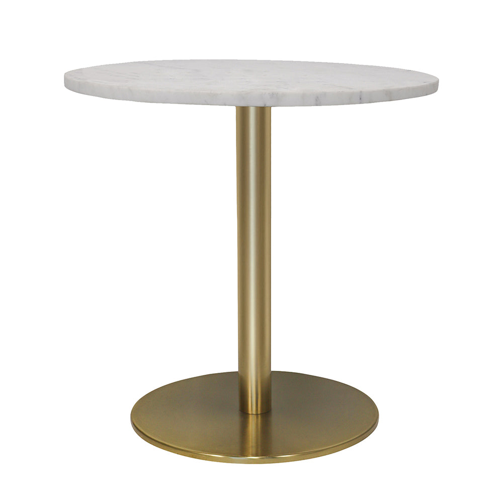Ally Metal Side Table With Marble Top - Gold