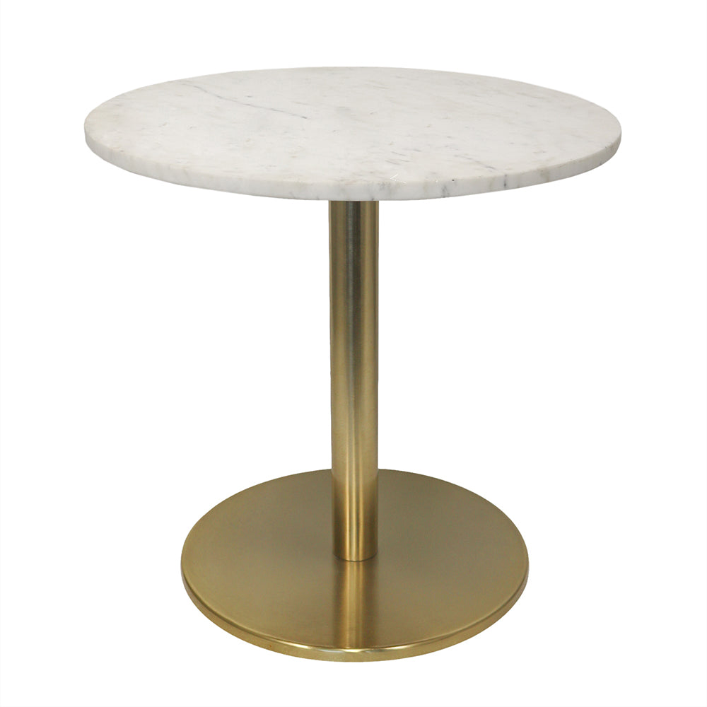 Ally Metal Side Table With Marble Top - Gold