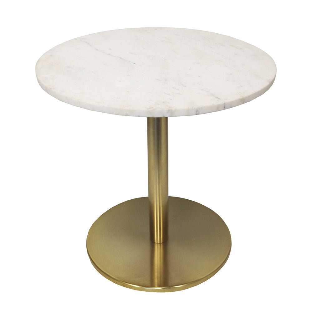 Ally Metal Side Table With Marble Top - Gold