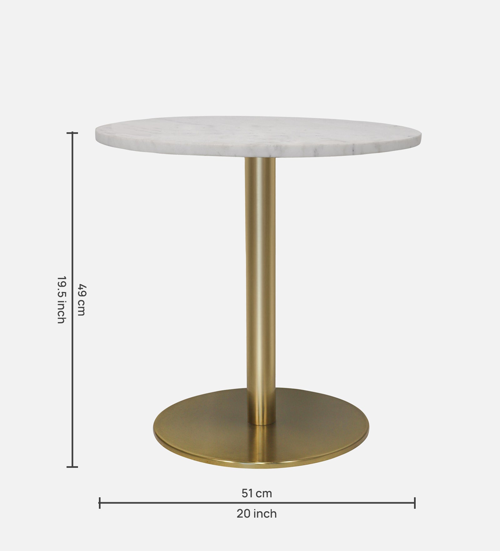 Ally Metal With Marble Top Side Table For Indoor, Outdoor, Home And Office, Gold