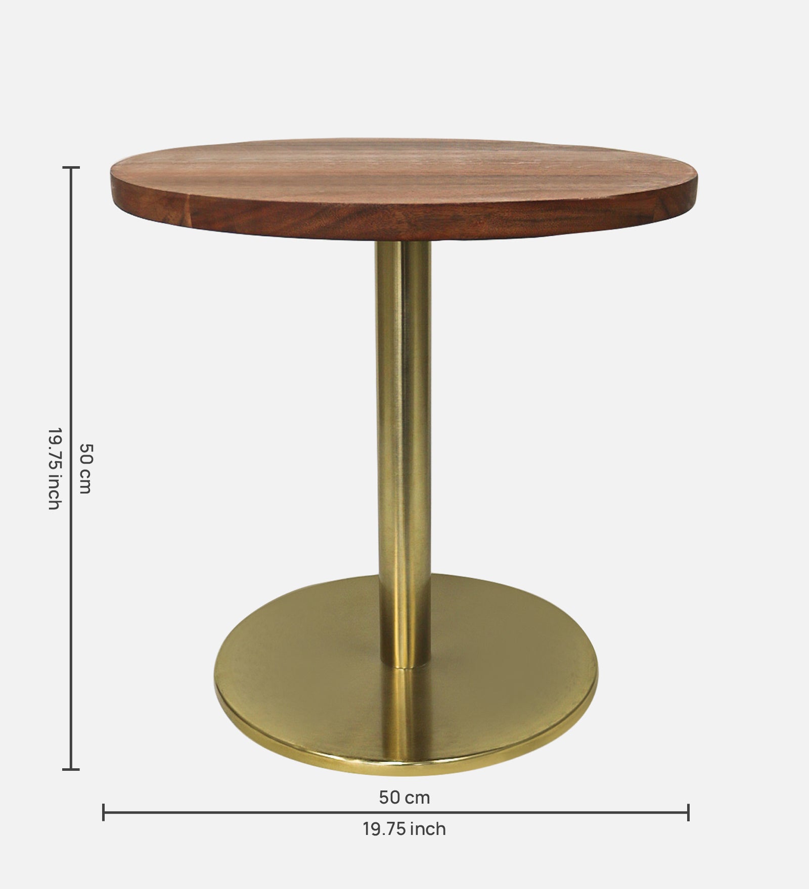 Ally Metal With Wooden Top Side Table For Indoor, Outdoor, Home And Office, Gold