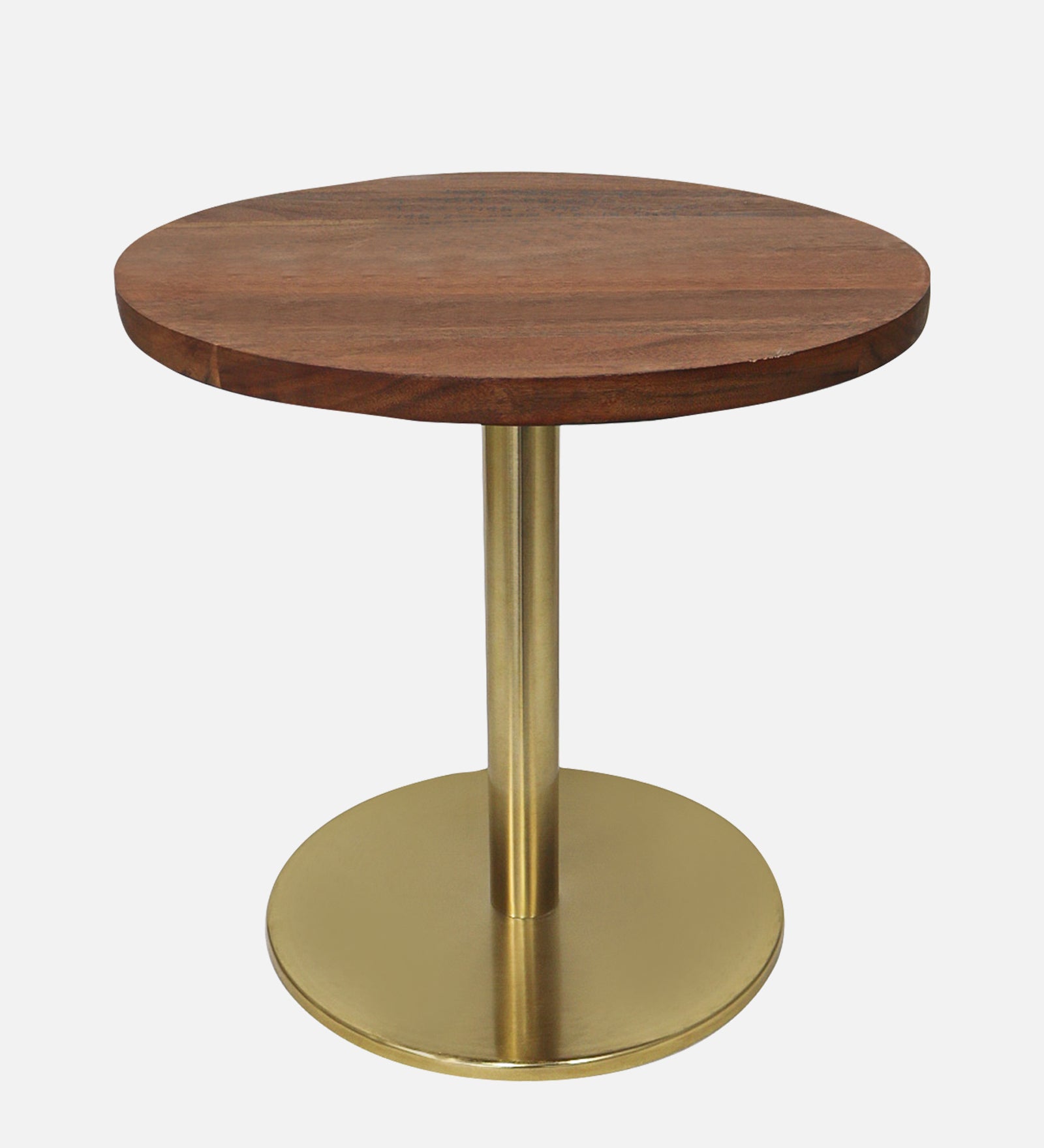 Ally Metal With Wooden Top Side Table For Indoor, Outdoor, Home And Office, Gold