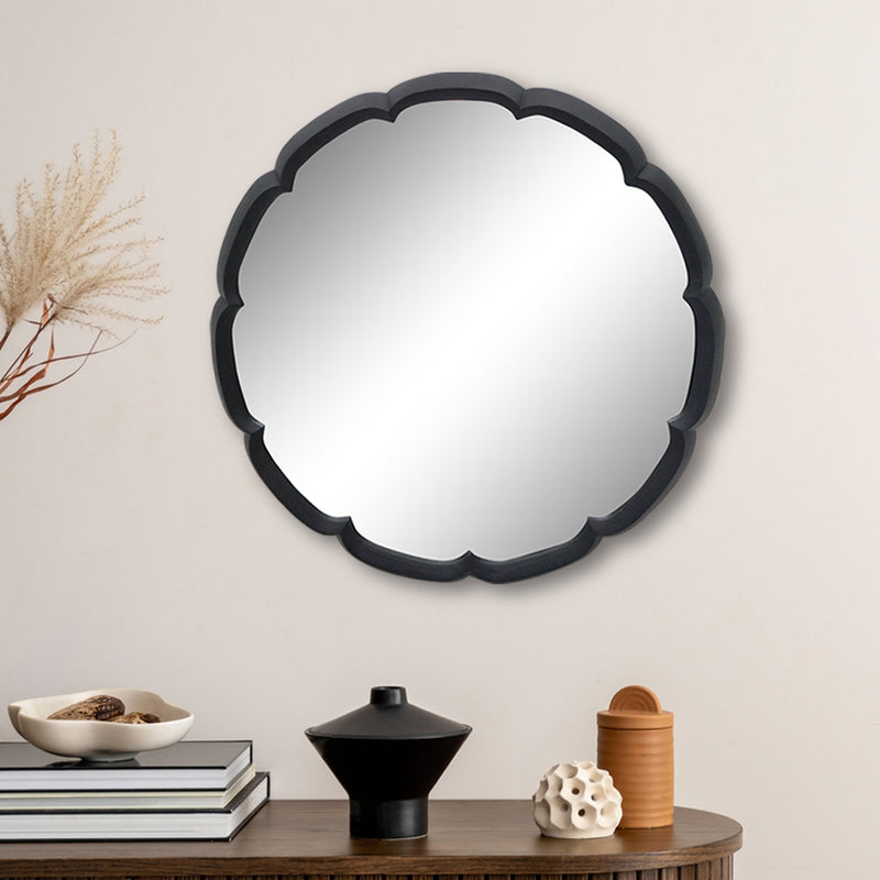 Wall Mirror With Metal Frame - Black