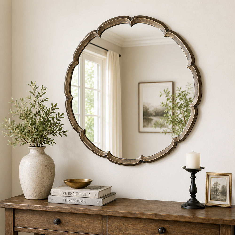 Wall Mirror With Metal Frame - Copper
