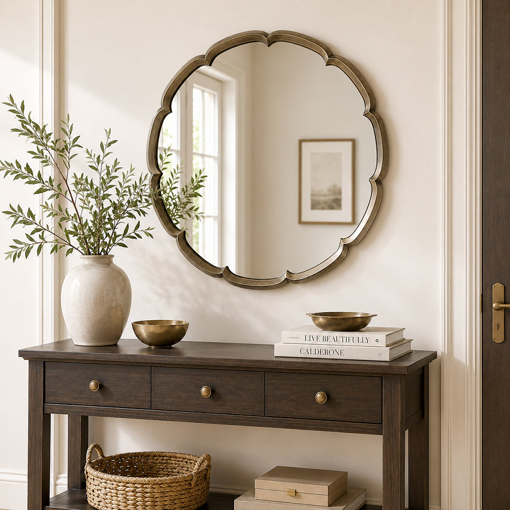 Wall Mirror With Metal Frame - Copper