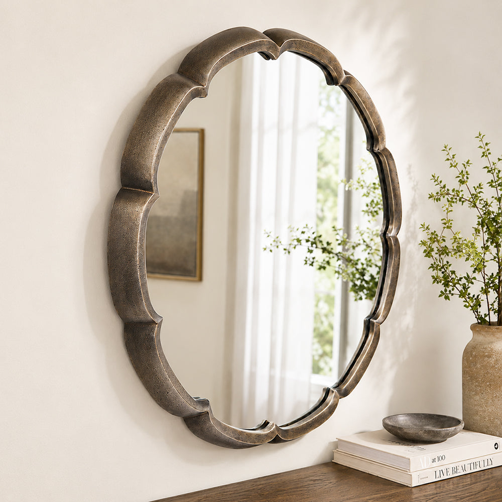 Wall Mirror With Metal Frame - Copper