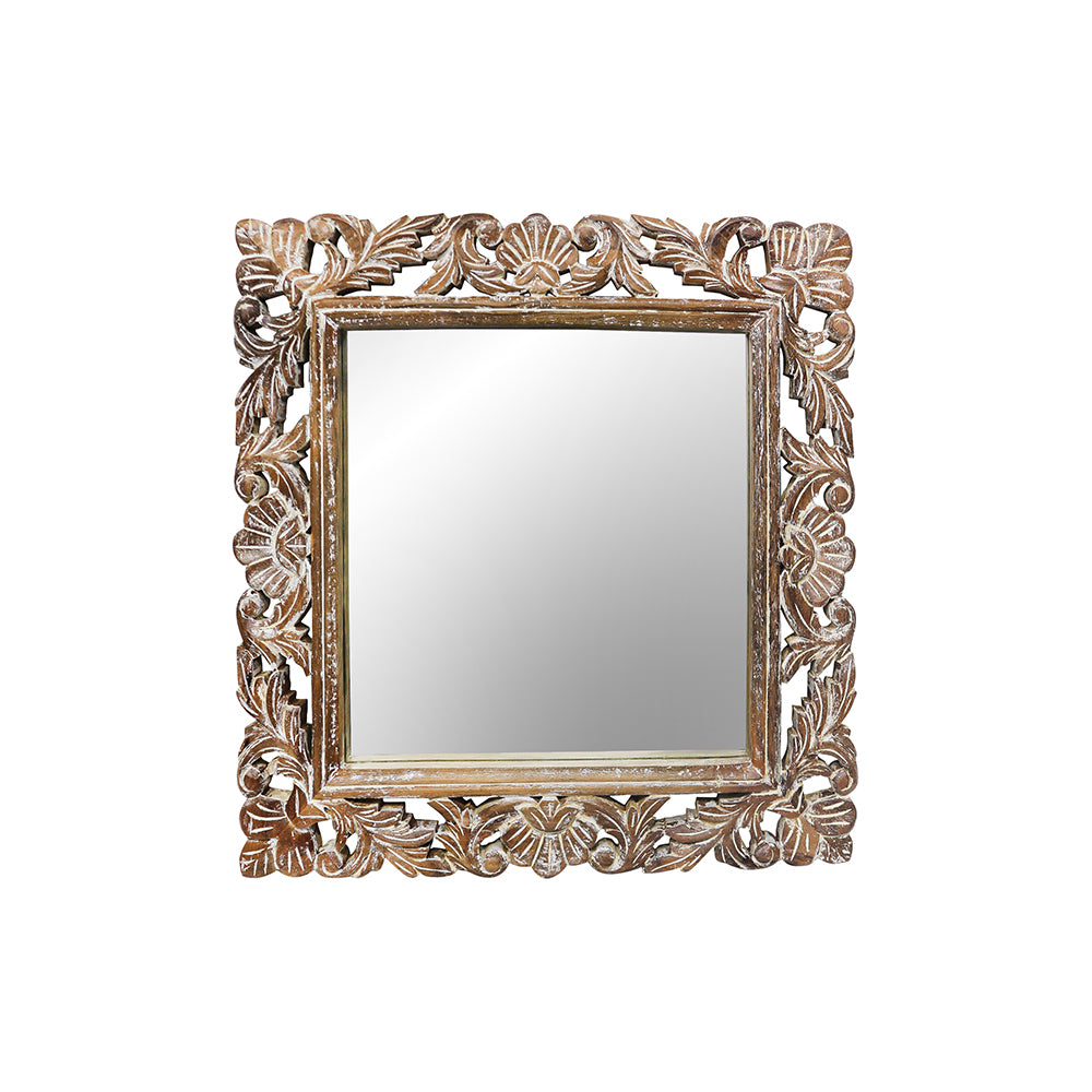 Decorative Hanging Mirror With Wooden Frame For Bathroom Wall Décor And Living Room